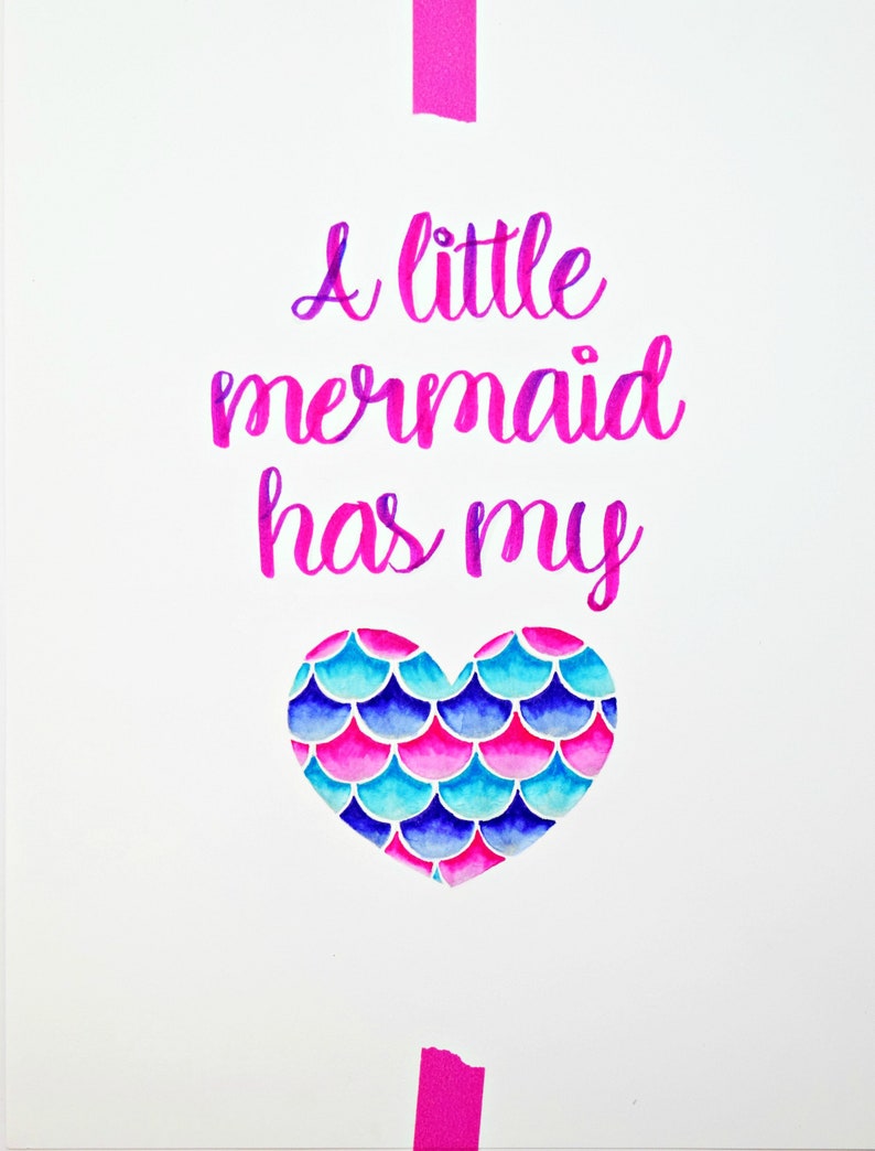 Mermaid Hand Lettering Practice Sheets, Mermaid Wall Art, Hand-lettering, Instant Download, Brush, Bounce, and Modern Calligraphy image 6