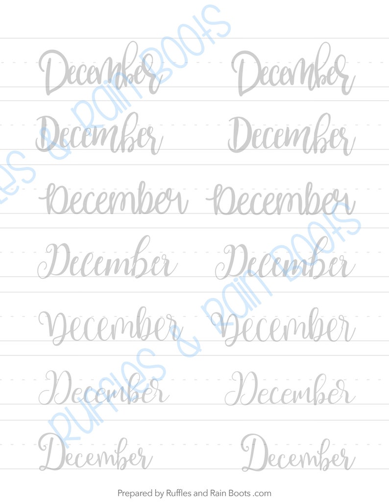 Hand Lettering Practice Days of the Week Months of the Year | Etsy
