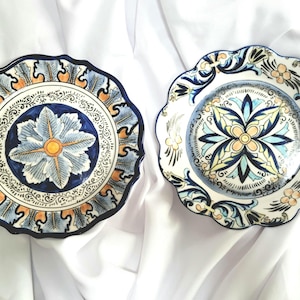 Hand-Painted Mediterranean Ceramic Plate, Majorca Style Wall Decor. 4 styles.