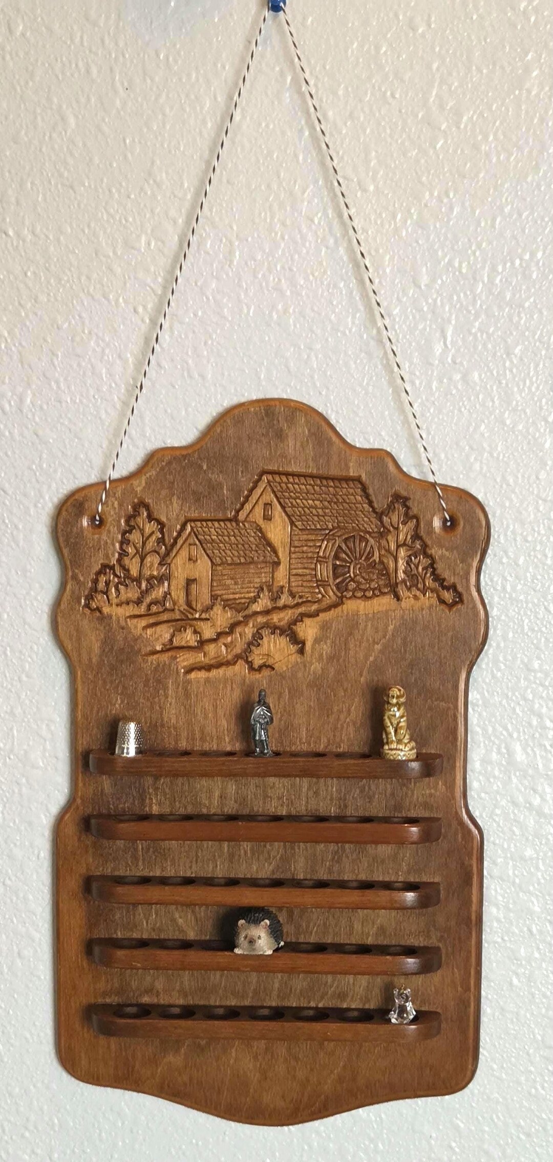 Thumble Rack Vintage Wooden Wall Display Rack; Thimble Rack, Miniatures. - Etsy
