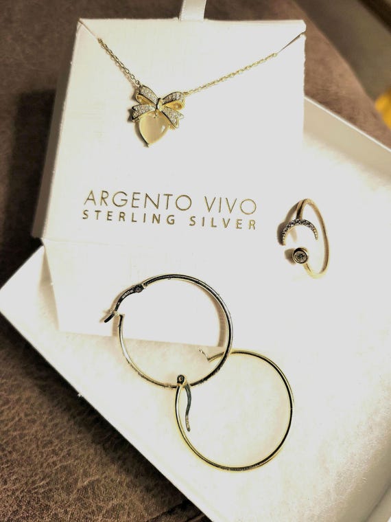 Argento Vivo AV 925 Heart Pendant Necklace, Sterling Silver  display picture 1