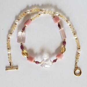 OOAK Citrine, Pink Opal, Pink Tourmaline, Rose Quartz