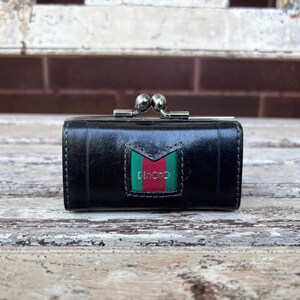 Vintage Black Leather Coin Purse - Demono