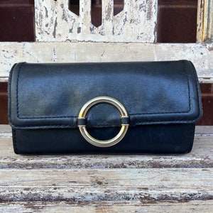 Vintage Oroton Black Leather Ladies Wallet - Clutch - Purse