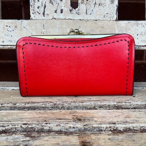 Vintage Red Ladies Purse/Wallet - 1960's - Hong Kong - Vinyl