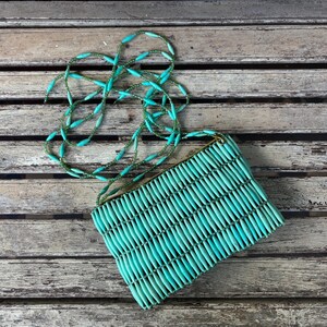 Beaded Turquoise Evening Bag/Clutch - Something Blue - Cross Body