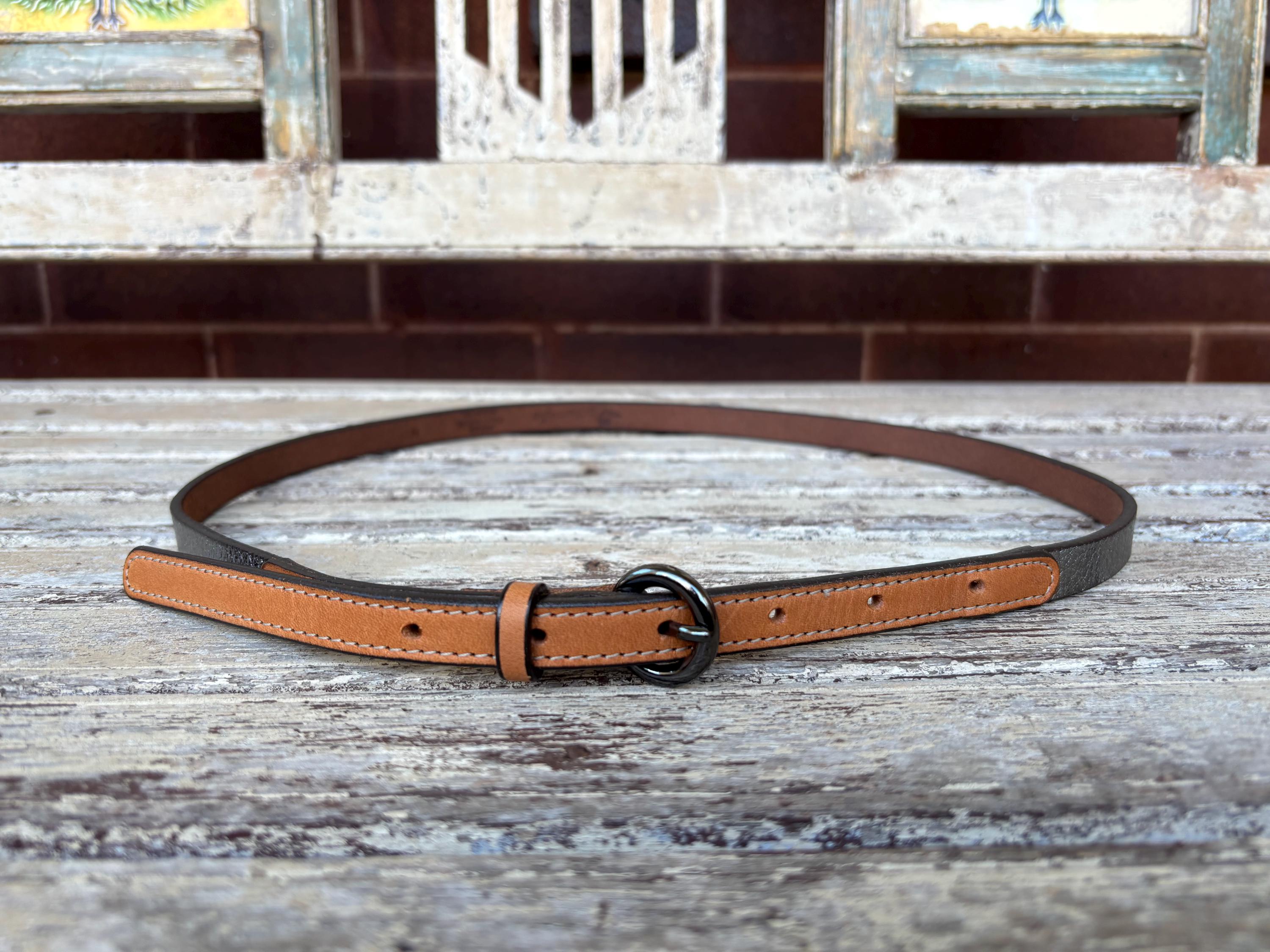 Pellemelle Belt Vintage Vera Pelle Brown Leather Belt: Wide Studded  main image 2