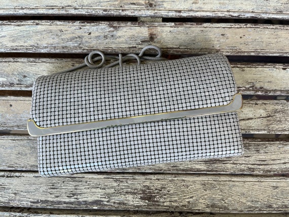 Vintage Grey Goldcrest Mesh Evening Bag/Clutch - … - image 8