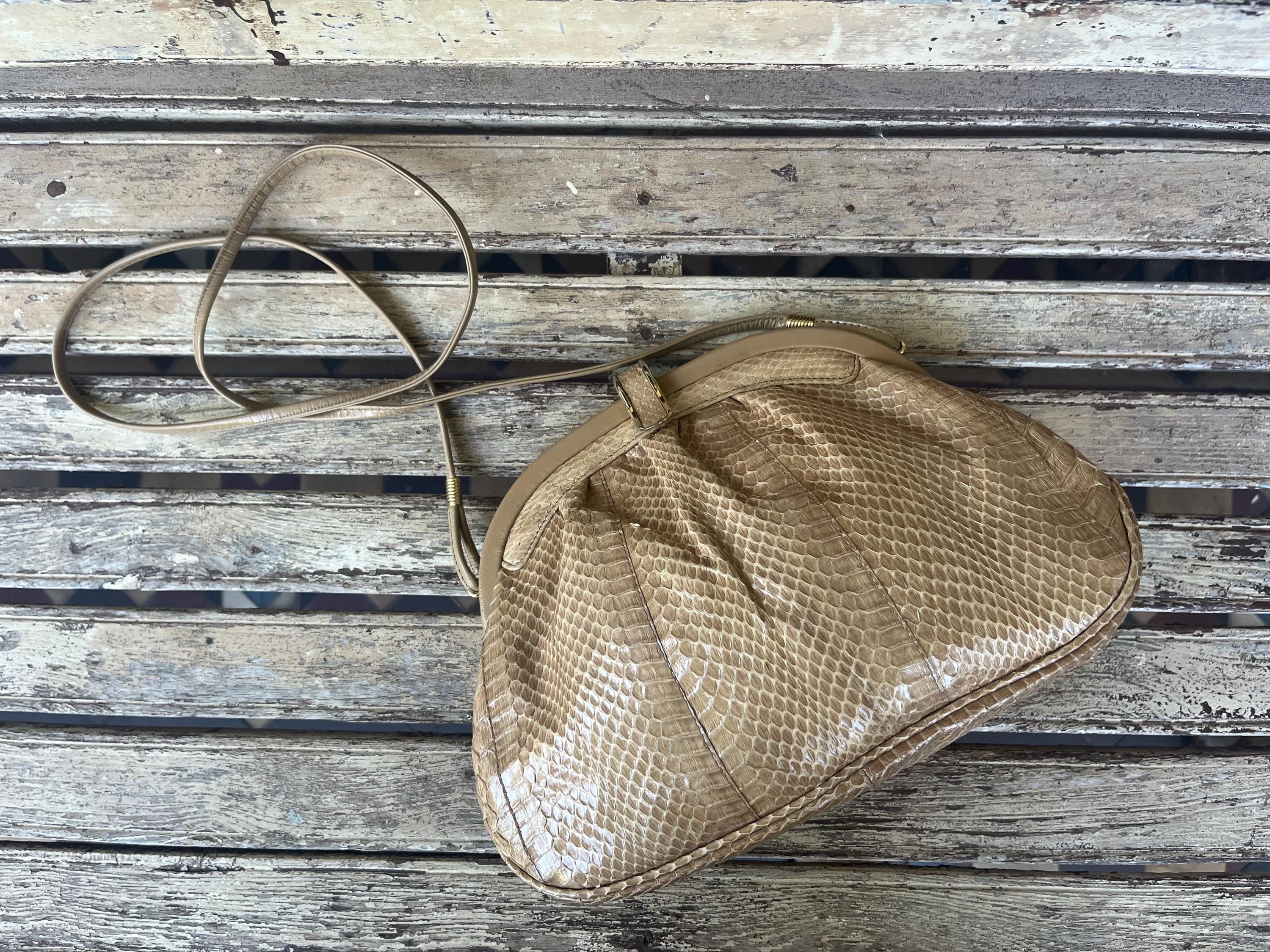 Vintage Oroton Snakeskin Shoulder Bag: 1970s Evening Handbag