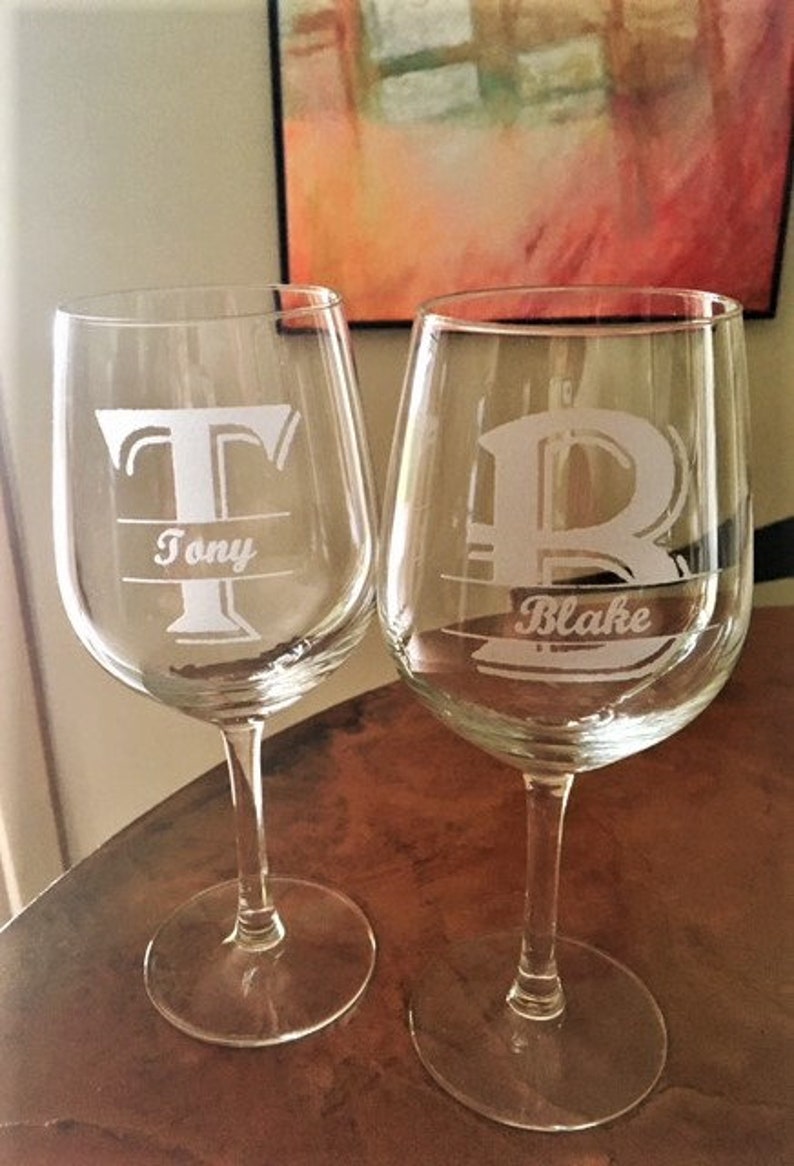 Glasses Customized Wineglasses Set of TWO image 3