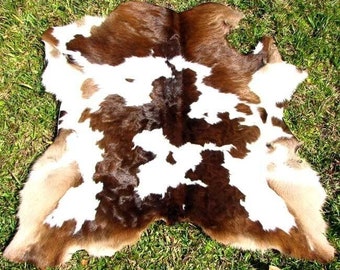 Cowhide Rug Brown and White Calf Hide Cow Hide Brazilian Area Rugs Hair on Hide