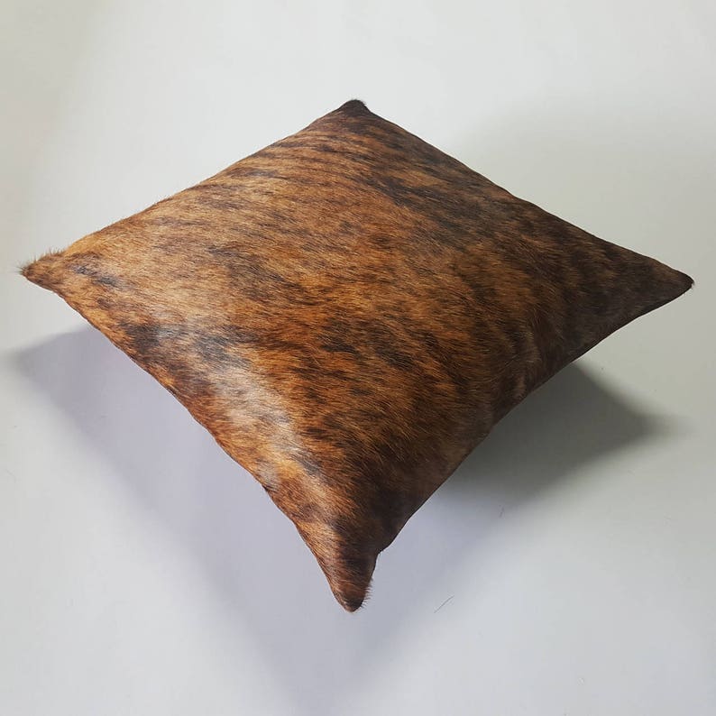 Brindle Cowhide Pillow Cover Hide Cushions Skin Leather image 2