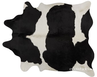 Czarno-biała skóra wołowa brazylijski dywan Ukryj Dywaniki: XL