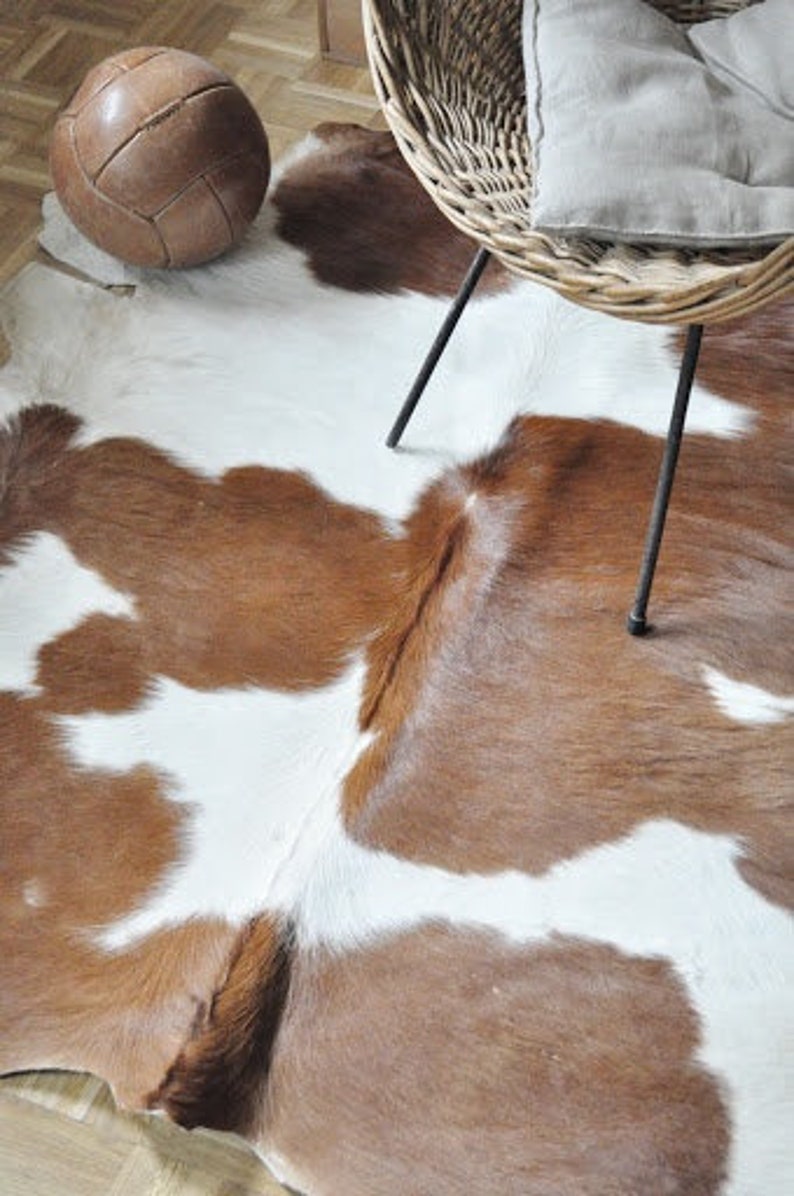 Brown White Brazilian Cowhide Rug Cow Hide Rugs LARGE Etsy