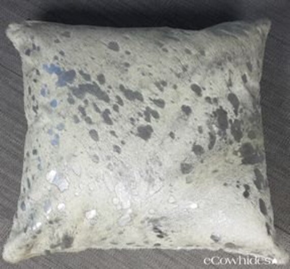 metallic cowhide pillow