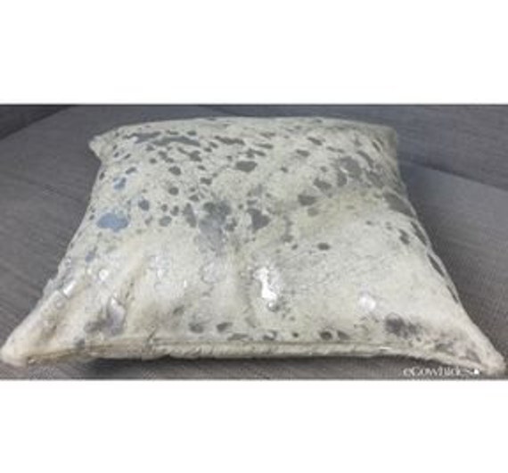 metallic cowhide pillow