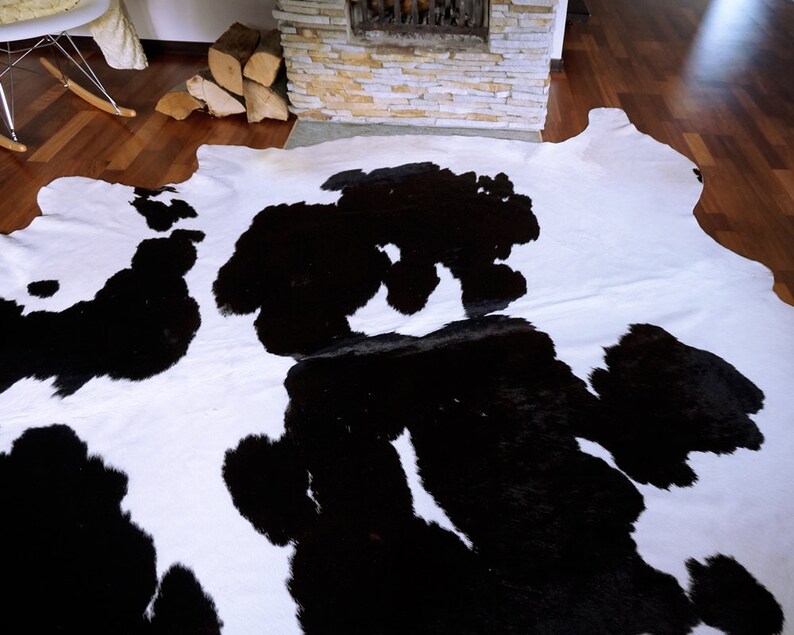 Black and White Brazilian Cowhide Rug Cow Hide Rugs LARGE Etsy