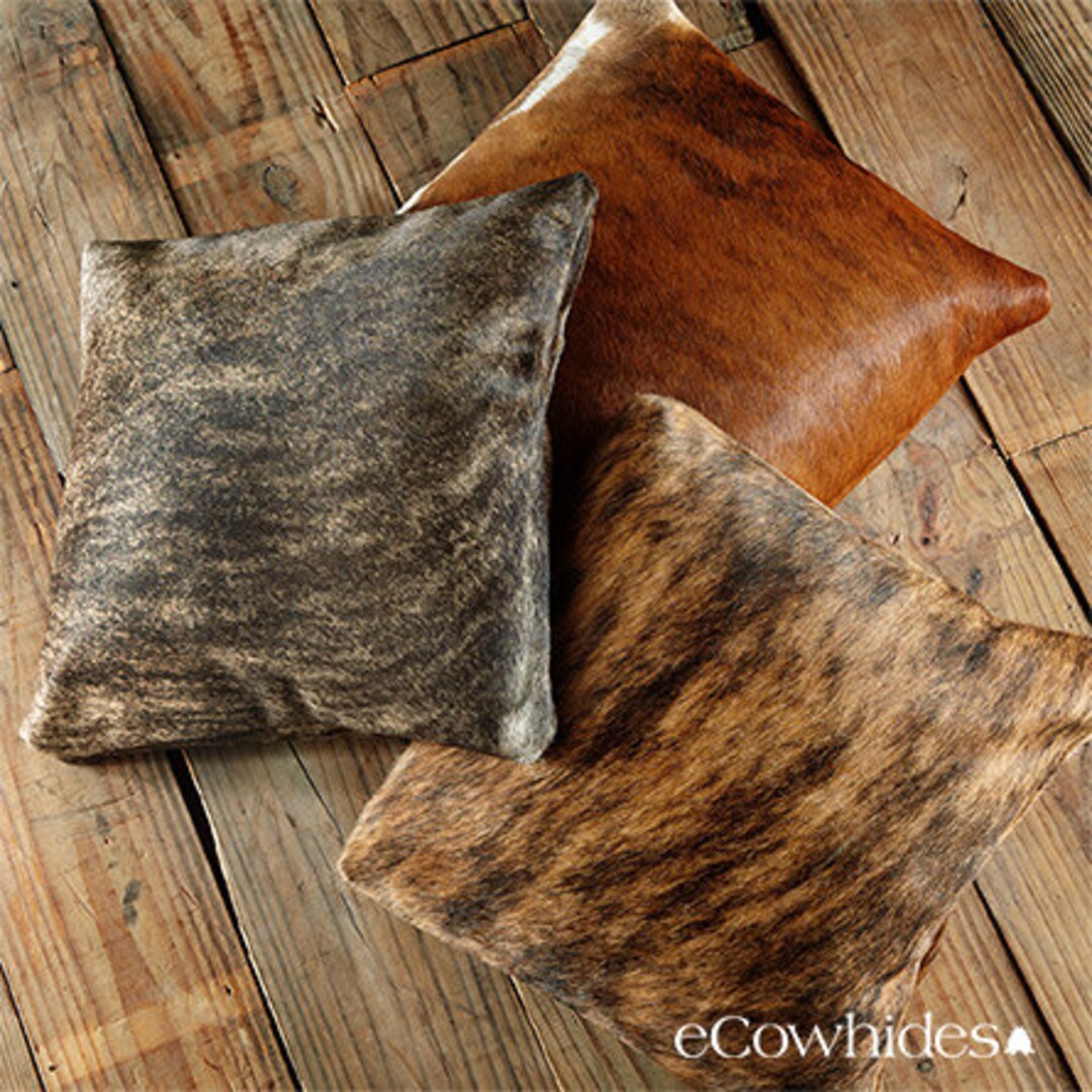 Cowhide Pillow Brindle Etsy