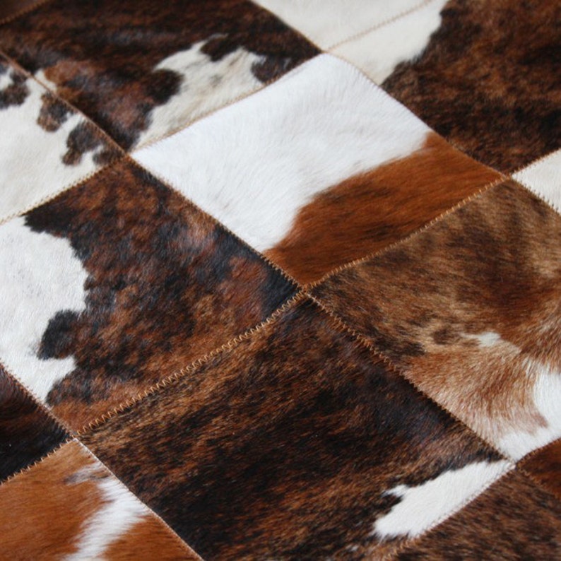 Tricolor Patchwork Cowhide Rug Cow Hide Area Rugs Etsy