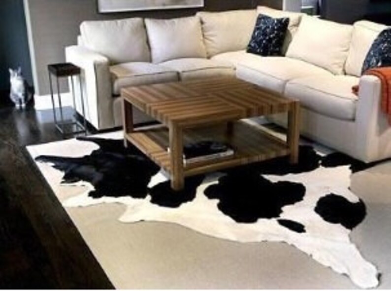 Black and White Cowhide Rug Cow Hide Rugs on Sale Etsy