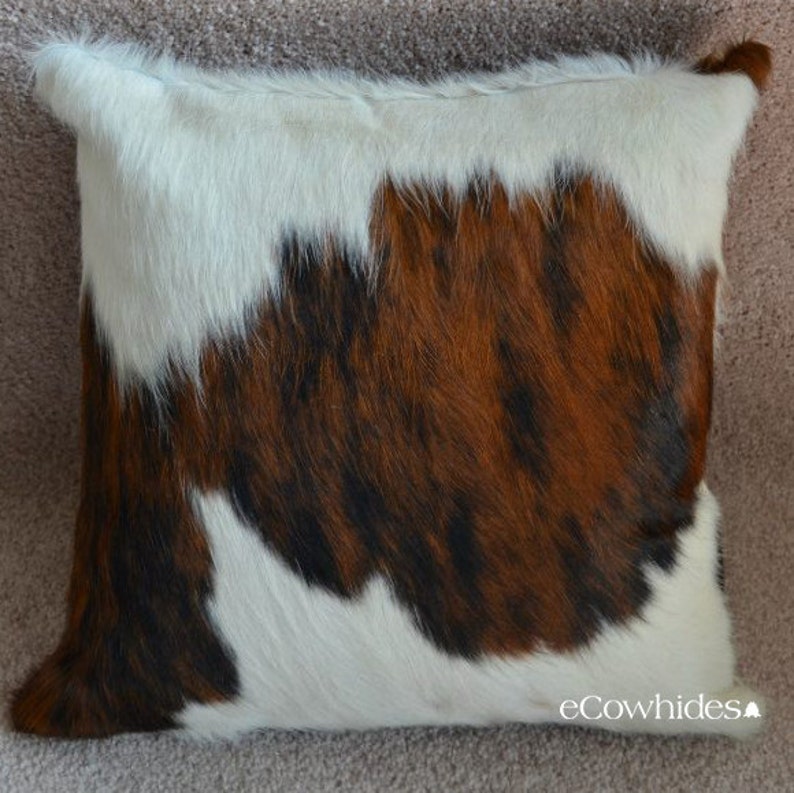 Cowhide Pillow Cover TriColor image 2