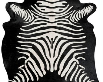 Zebra Reverse Cowhide Rug