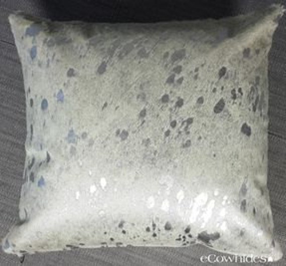 Silver Metallic Cowhide Pillow Etsy