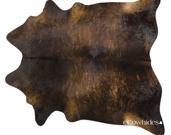 Dark Brindle Brazilian Cowhide Rug Cow Hide Rugs: XL