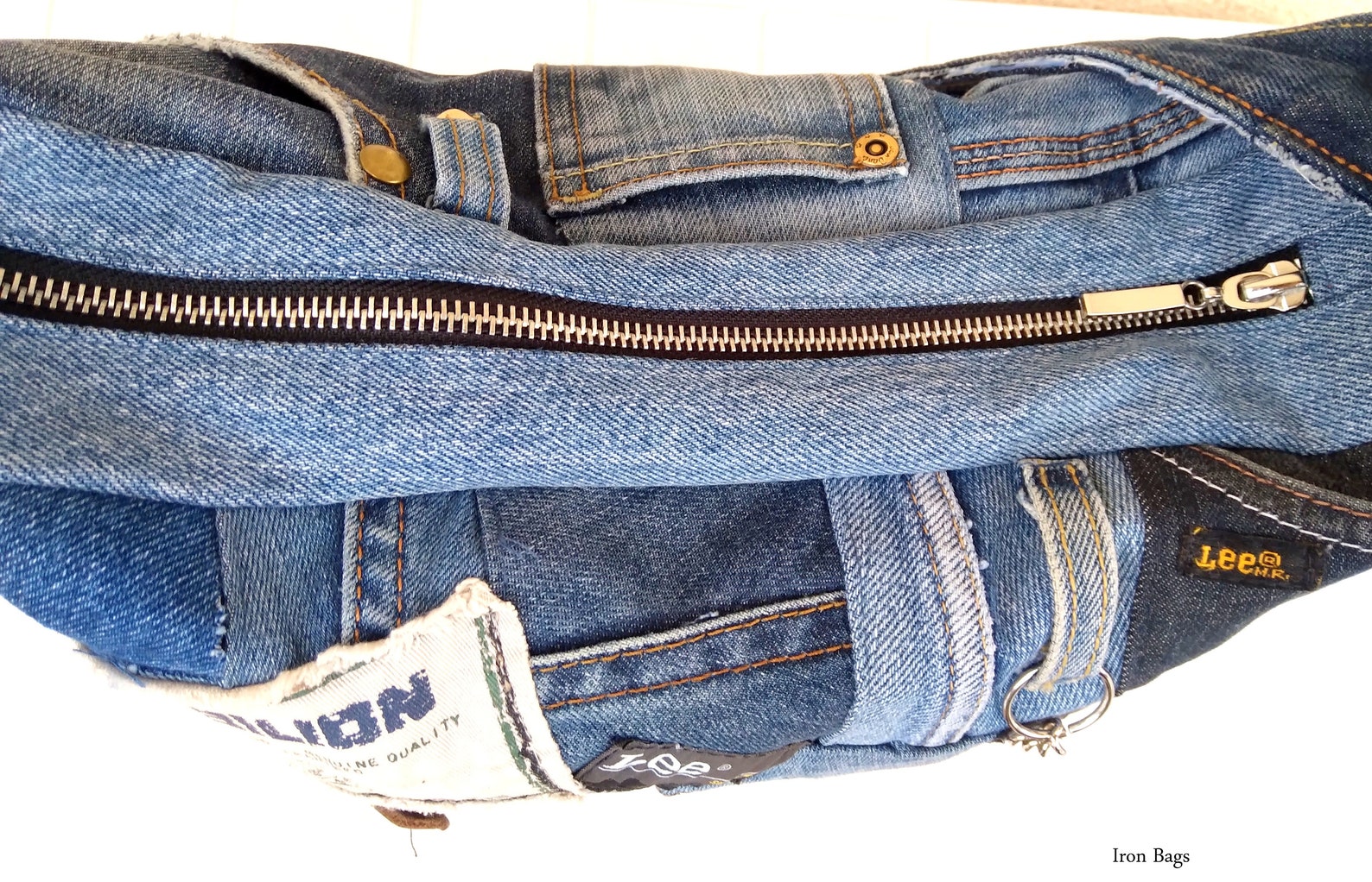 Heavy Industrial Washing Large Denim Shoulder Bag main image 1