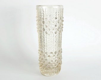 Spike glass vase 1970s František Pečeny Candlewax Sklo Union