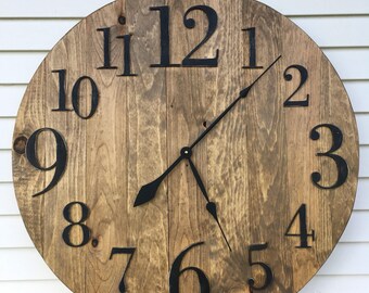 wood clock etsy