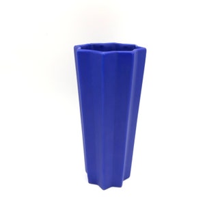 ASA Selection ,  quality ceramic  ,,,Memphis Style"  mat blue Vintage vase made in the 1970s /1980s  West Germany. WGP.