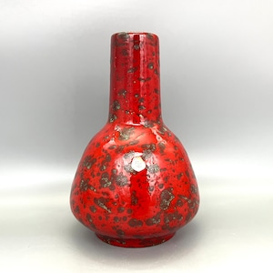 ES - Keramik /  Emons and Söhne  Keramik, Red spotted  vintage  vase Mid Century Modern 1960s / 1970s ceramic West Germany Pottery.