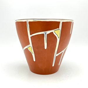 Ü-Keramik / Uebelacker 1960s modernist  handdecorated  Mid Century Modern planter , from the 1960s West Germany