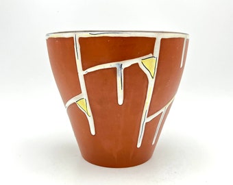 Ü-Keramik / Uebelacker 1960s modernist  handdecorated  Mid Century Modern planter , from the 1960s West Germany