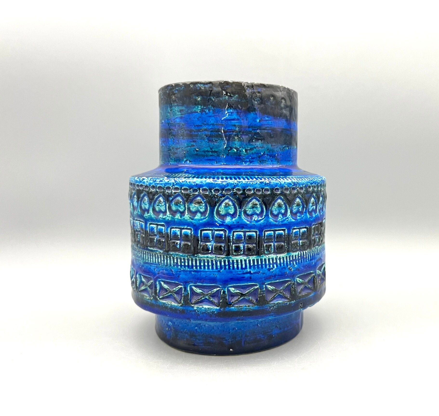 Vintage Bitossi Rimini Blue Bird Dish Aldo Londi Mid-century