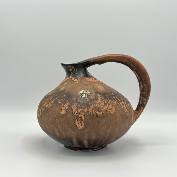 Ruscha Keramik 313, beautiful mat brown shades , nice Vintage Mid-Century, Fat Lava vase, 1970s, designer : Kurt Tschöner West Germany