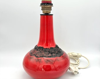 Kreutz Keramik Vintage ceramic lampbase, Mid Century Modern 1960s Fat Lava West Germany.