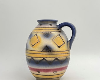 Vintage Bay Keramik Vase – West Germany Pottery, Colorful Relief