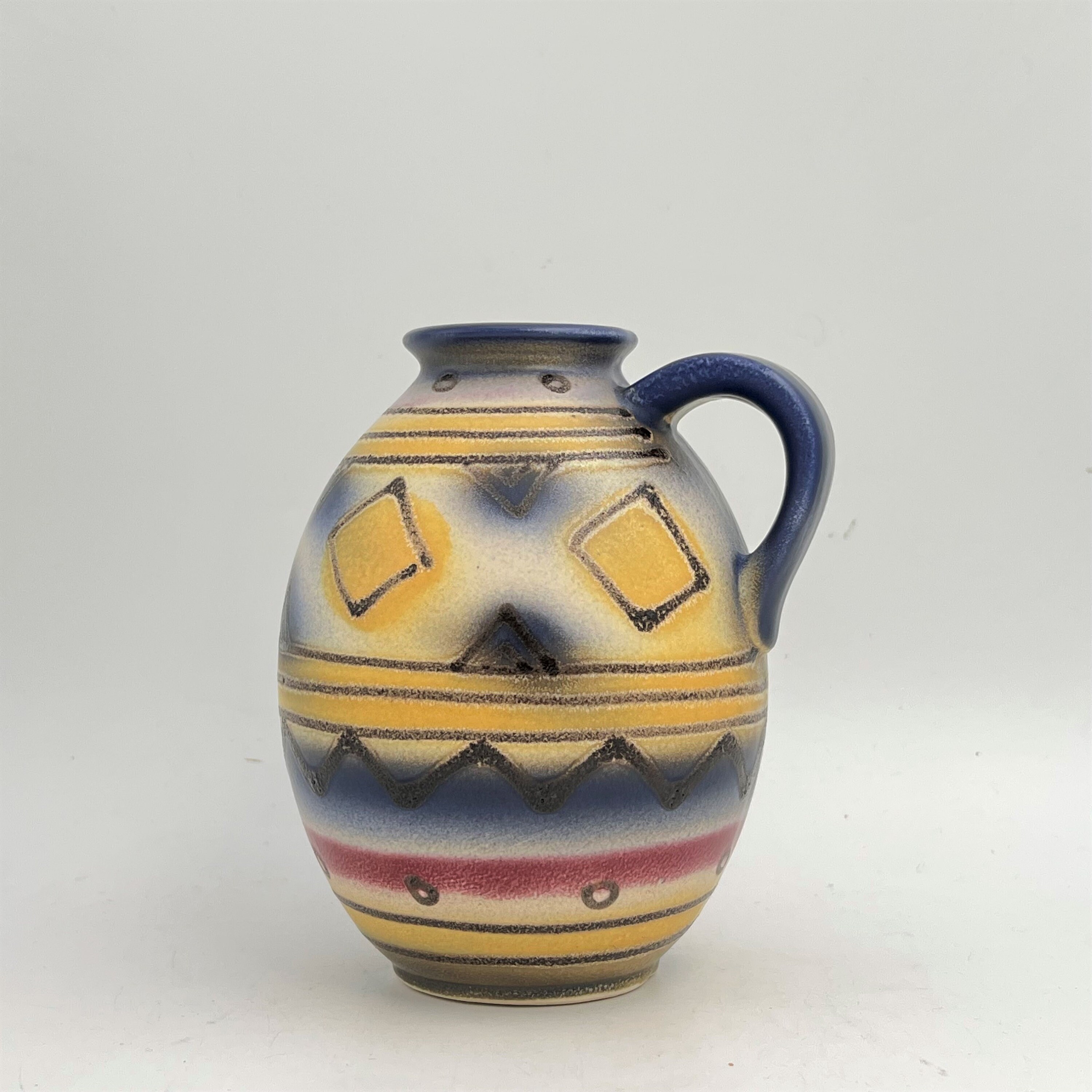 Vintage Bay Keramik Vase – West Germany Pottery, Colorful Relief