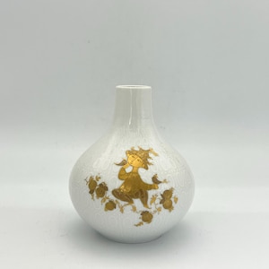 Rosenthal Studio Line, designer : Björn Wiinblad with signature, white relief with Gold decor; Romanze , design porcelain  1960s  Germany .