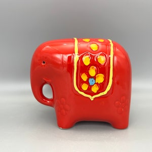 Sold / Reserved for A.C.  - Vintage Ceramic Elephant Money Box, Italian 1960s Decor
