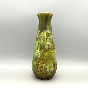ES-Keramik /Emons and Sons  Keramik vintage beautiful light and dark green vase Mid Century Modern 1960s/ 970s ceramic West Germany Pottery.