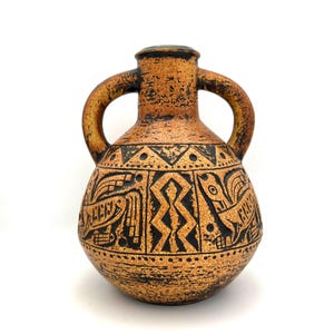 Jasba, "Aztec" vintage 50-talsmodern, sällsynt keramikvas från 1960-talet - West Germany Pottery WGP.