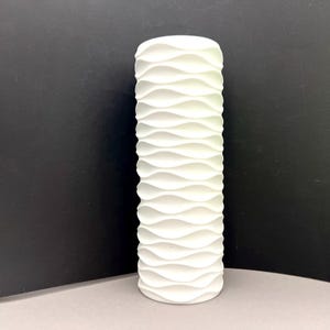 Edelstein Bavaria bisque, large 30 cm. rare  Mid Century Modern 1960s  Germany white Porcelain ,,Op Art&quot; vase.