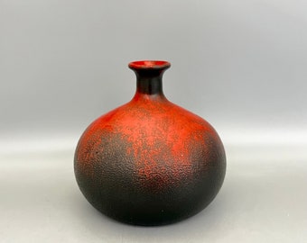 Veba Art  Glass vase, , model :  Kreta,   Mid Century Modern Funky Vintage glass from West Germany.