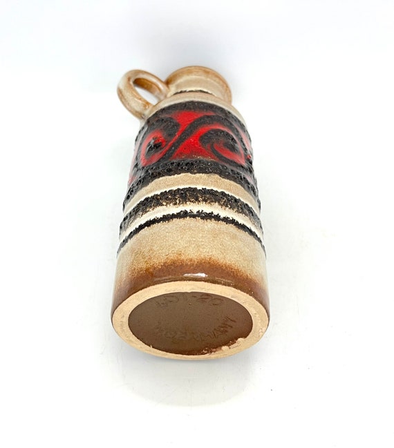 Scheurich Keramik Vase 401/20, Red & Black Fat Lava, West German