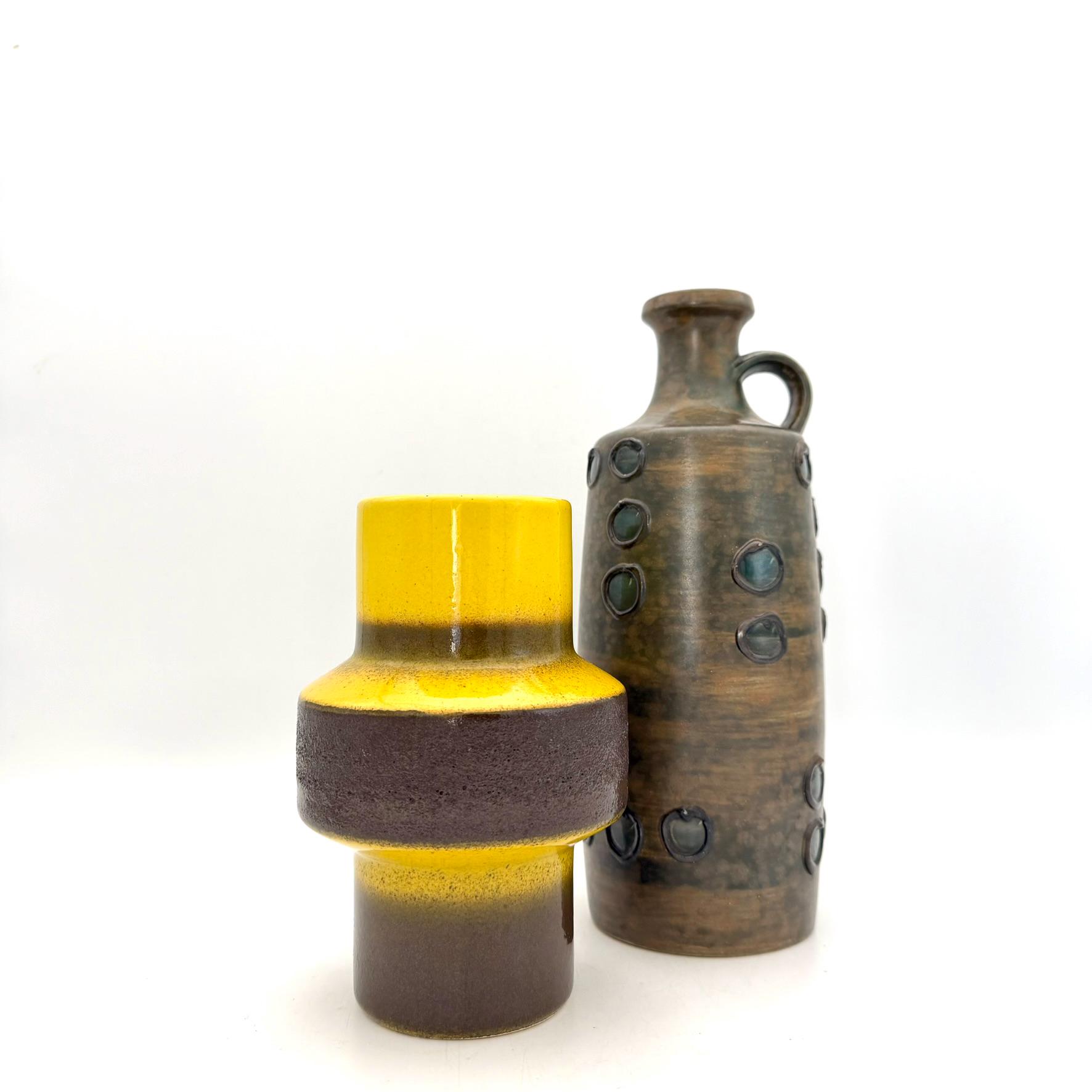 1970年代西ドイツ製陶器の花瓶 – スタイリッシュな黄褐色、WGP - Etsy 日本