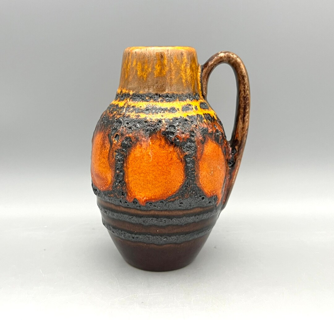 Scheurich 414 /16 Rare, Gorgeous Orange With Brown, and Black Fat Lava ...