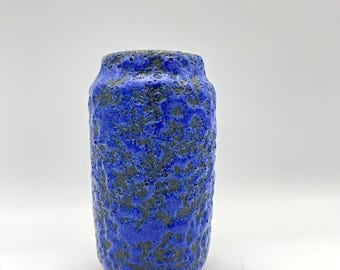 Scheurich Ceramic Vase 401-28 Blue Fat Lava , West German Pottery